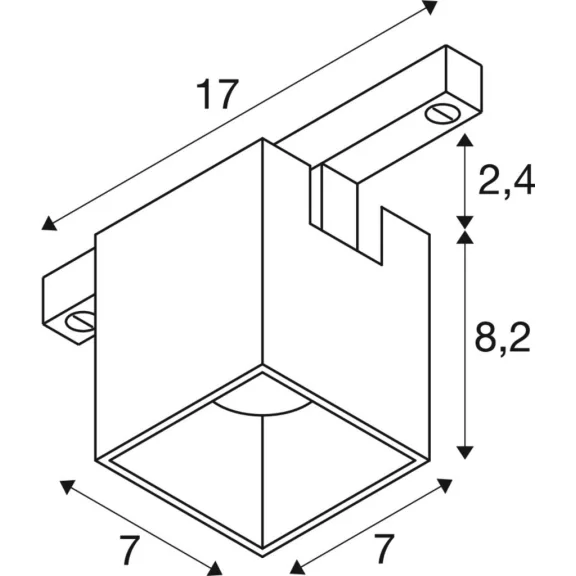 FIX-IT! 48V DALI arany-fekete 3000K 6.6W 36° szögletes LED spot lámpa 48V felületre szerelt alacsony feszültségű magasított sínhez
