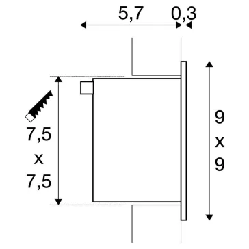   FRAME BASIC LED szürke 1W 3000K süllyesztett fali útvonal és lépcsővilágító lámpa