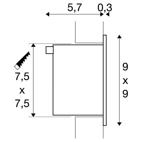 FRAME BASIC LED szürke 1W 3000K süllyesztett fali útvonal és lépcsővilágító lámpa