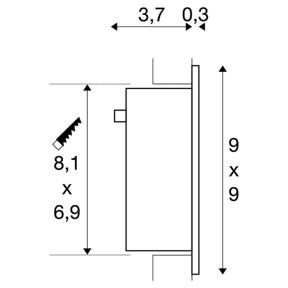 FRAME CURVE LED szürke 1W 3000K süllyesztett fali útvonal és lépcsővilágító lámpa