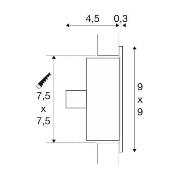 FLAT FRAME BASIC ezüst QT9 falba süllyesztett lámpa