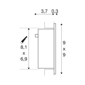   FRAME CURVE LED fehér 1W 3000K süllyesztett fali útvonal és lépcsővilágító lámpa