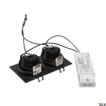   NEW TRIA 2 SET fekete cm 2700K 38° 14W állítható mennyezeti LED spot lámpa és tápegység szett