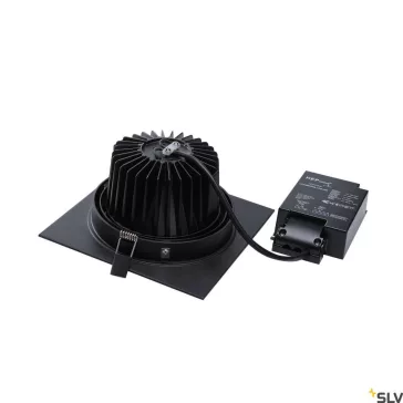   NEW TRIA 1 SET fekete 18cm 2700K 30° 29W dimmelhető mennyezeti LED spot lámpa és tápegység szett