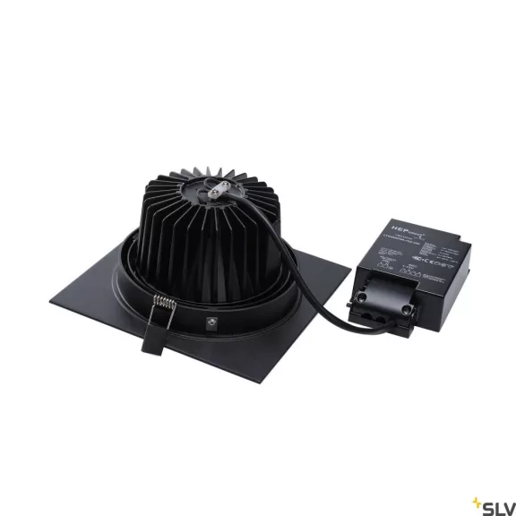 NEW TRIA 1 SET fekete 18cm 2700K 30° 29W dimmelhető mennyezeti LED spot lámpa és tápegység szett