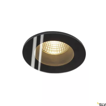   PATTA-F LED fekete IP65 11W 3000K 38° 8,3cm dimmelhető kerek kültéri süllyesztett lámpa és előtét szett