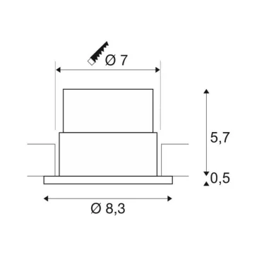   PATTA-F LED fekete IP65 11W 3000K 38° 8,3cm dimmelhető kerek kültéri süllyesztett lámpa és előtét szett