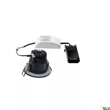   PATTA-F LED fekete IP65 11W 3000K 38° 8,3cm dimmelhető kerek kültéri süllyesztett lámpa és előtét szett