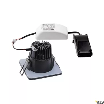   PATTA-F LED fekete IP65 11W 3000K 38° 8,3cm dimmelhető vízmentes kültéri süllyesztett lámpa és előtét szett