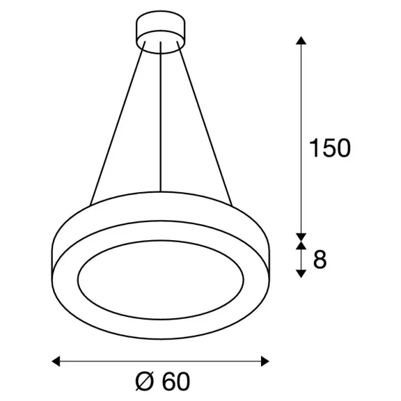MEDO RING 60 fehér 33.8w 3000K 105° dimmelhető függesztett mennyezeti LED lámpa