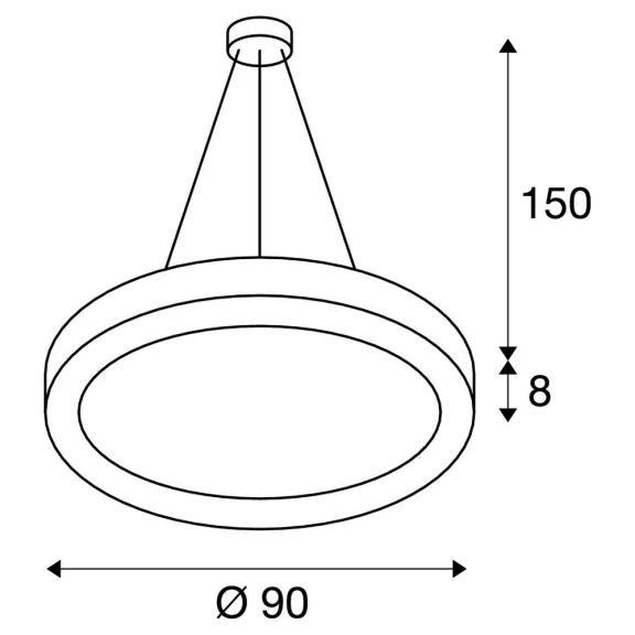 MEDO RING 90 fehér 55.7w 3000K 105° dimmelhető függesztett mennyezeti LED lámpa