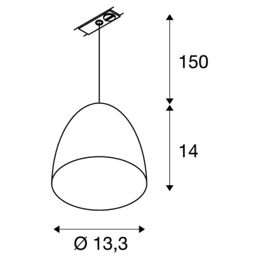   PARA CONE 14 ONE-TRACK fehér GU10 függesztett lámpa 1 fázisú sínhez