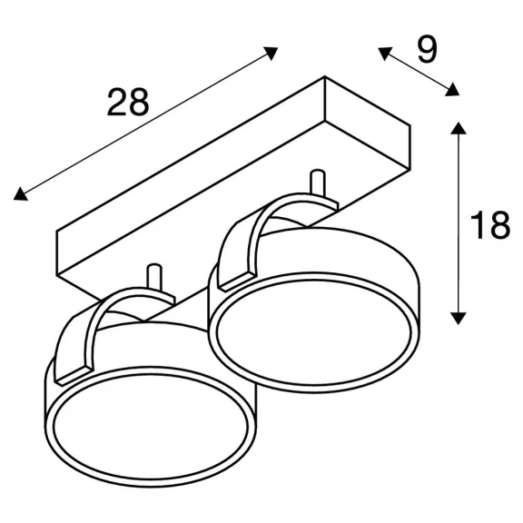 KALU 2 alumínium QPAR111 fali és mennyezeti spot lámpa