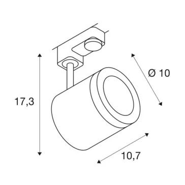   ENOLA C LED fekete 12w 3000K 55° állítható spot lámpa 3 fázisú sínhez
