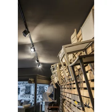   EURO CUBE LED fekete 28.5w 3000K 60° állítható szögletes spot lámpa 3 fázisú sínhez