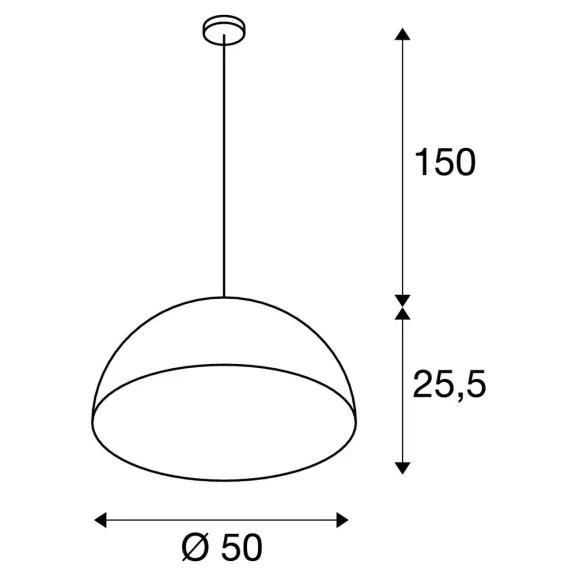 FORCHINI M PD-1 fekete-arany E27 50cm átmérőjű mennyezeti függesztett lámpatest