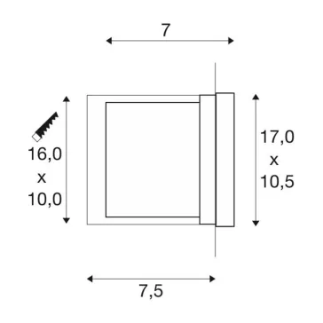   BRICK DOWNUNDER szürke IP44 18W 2°fel-80°le kültéri falba süllyeszthető LED lámpa
