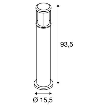 OTOS GLAS antracit E27 IP43 kültéri allólámpa