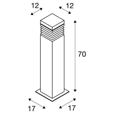 ARROCK GRANITE szürke-króm IP44 E27 kültéri allólámpa