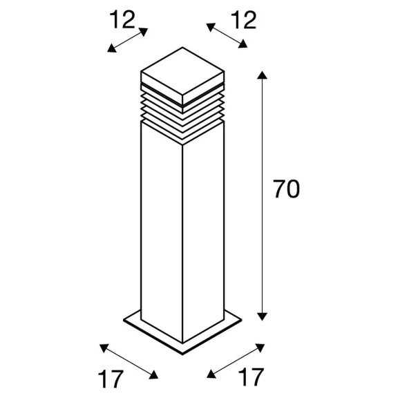ARROCK GRANITE szürke-króm IP44 E27 kültéri allólámpa