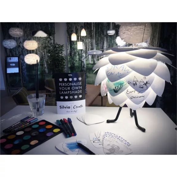 SILVIA MINI CREATE fehér DIY levélkészlet aquarell papír festhető lámpabúra kiegészítő